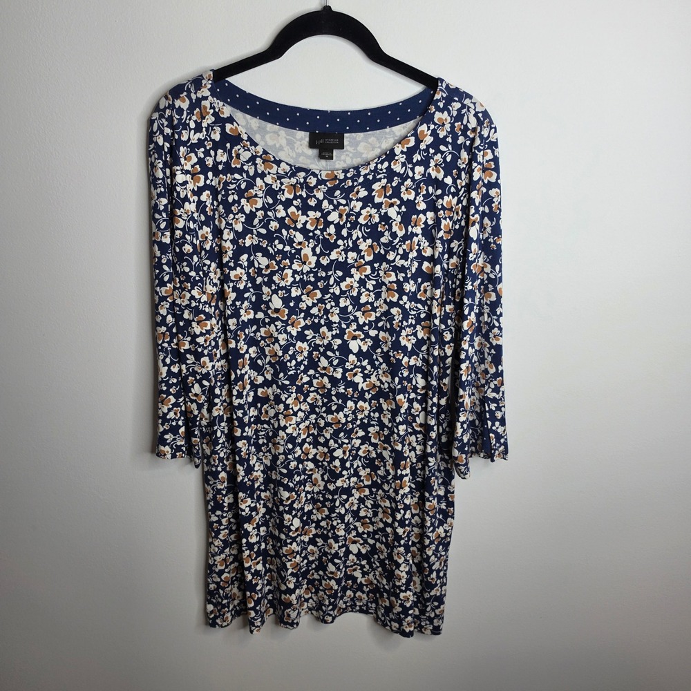 J. Jill Wearever NWT Floral Tunic Top Womens Medium